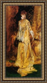 Hans Makart Framed Paintings - Sarah Bernhardt by Hans Makart
