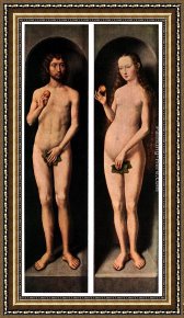 Han-wu Framed Paintings - Adam and Eve by Hans Memling