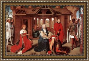 Triptych of The Adoration of The Magi Framed Paintings - Adoration of the Magi by Hans Memling
