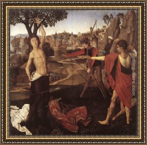 The Martyrdom of St Margaret Framed Paintings - The Martyrdom of St Sebastian by Hans Memling