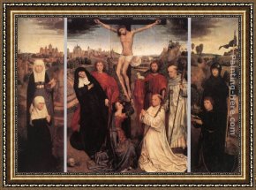 Triptych Framed Paintings - Triptych of Jan Crabbe by Hans Memling