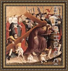 Christ of Saint John of The Cross Framed Paintings - Christ Carrying the Cross by Hans Multscher