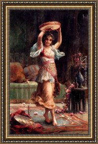 Han-wu Framed Paintings - The Tambourine Player by Hans Zatzka