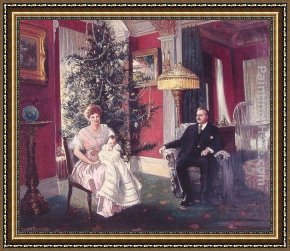 Spirit of Christmas Framed Paintings - Christmas Morning by Harry Roseland