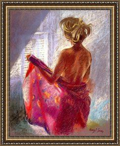 A Moment of Comfort Framed Paintings - Private Moments I by Hazel Soan