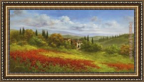 Heinz Scholnhammer Framed Paintings - Tuscany Beauty I by Heinz Scholnhammer