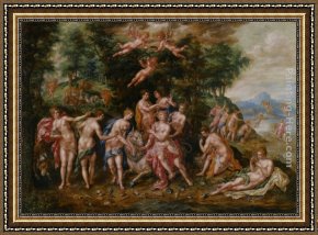 Rape Framed Paintings - The Rape of Europa by Hendrick De Clerck