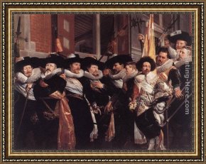 Standing Guard Framed Paintings - Officers of the Civic Guard of St Adrian by Hendrick Gerritsz Pot