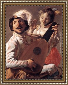 A Duet Framed Paintings - Duet by Hendrick Terbrugghen