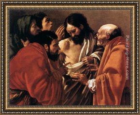 The Incredulity of Saint Thomas Framed Paintings - The Incredulity of Saint Thomas by Hendrick Terbrugghen