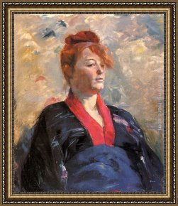 Madame Framed Paintings - Madame Lili Grenier by Henri de Toulouse-Lautrec