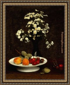 Flower of Life Framed Paintings - Still Life with Flowers by Henri Fantin-Latour