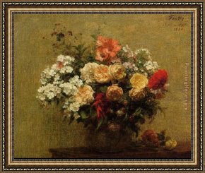 Summer Framed Paintings - Summer Flowers by Henri Fantin-Latour