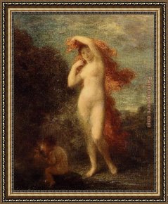 The Education of Cupid Framed Paintings - Venus and Cupid by Henri Fantin-Latour
