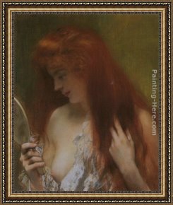 Toilette Framed Paintings - Femme Resuse &agrave; la Toilette by Henri Gervex