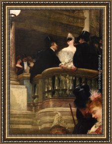 Henri Gervex Framed Paintings - Le Bal de l'Opera by Henri Gervex