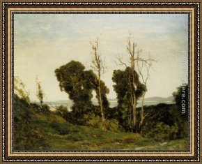 La Priere Du Soir a Tanger Framed Paintings - Soir by Henri-Joseph Harpignies