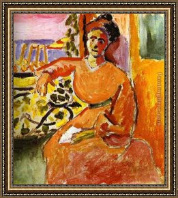 The Goldfish Window Framed Paintings - A Woman Sitting before the Window by Henri Matisse