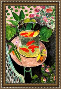 Henri Gervex Framed Paintings - Goldfish by Henri Matisse