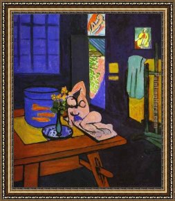 Fish Magic Framed Paintings - Red Fish in Interior by Henri Matisse