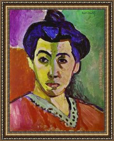 Henri Gervex Framed Paintings - The Green Line by Henri Matisse