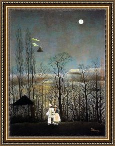 Carnival of Harlequin Framed Paintings - A Carnival Evening by Henri Rousseau