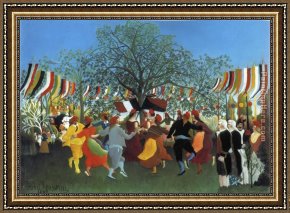 Henri Rousseau Framed Paintings - A Centennial of Independence by Henri Rousseau