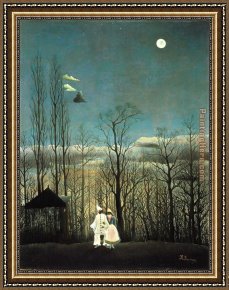 Carnival of Harlequin Framed Paintings - Carnival Evening by Henri Rousseau