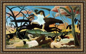 Henri Gervex Framed Paintings - war by Henri Rousseau