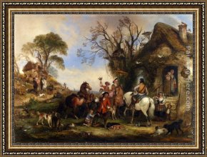 The Boating Party Lunch I Framed Paintings - A Hawking Party by Henry Andrews