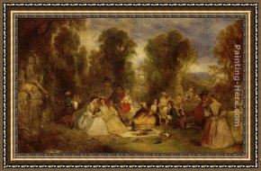 The Boating Party Lunch I Framed Paintings - The Garden Party by Henry Andrews