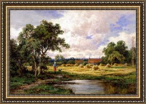Henry Lejeune Framed Paintings - At Betchworth, Surrey by Henry H. Parker