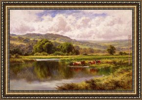 The Wolf River, Kansas Framed Paintings - The River Mole, Dorking Surrey by Henry H. Parker
