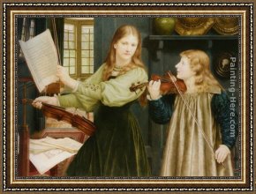 A Duet Framed Paintings - The Duet by Henry Holiday