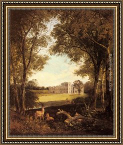 Malvern Hall Framed Paintings - A View of Norton Hall, near Daventry, North Hamptonshire, England by Henry John Boddington