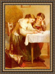 Lejeune Framed Paintings - Love Letter by Henry Lejeune