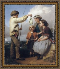 Lejeune Framed Paintings - The Eft by Henry Lejeune