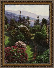Western Trail - The Rockies Framed Paintings - Long Lake Trail by Henry Peeters