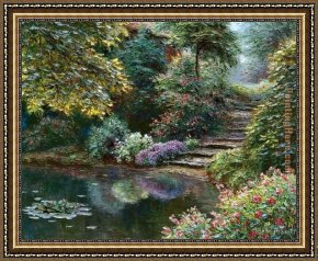 Henry Lejeune Framed Paintings - Millerton Gardens by Henry Peeters