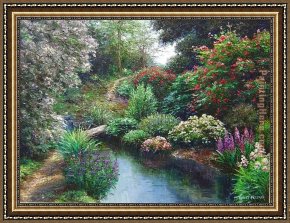 Henry Lejeune Framed Paintings - Reed Creek by Henry Peeters