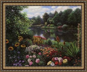 Henry Lejeune Framed Paintings - Turnberry Lake by Henry Peeters