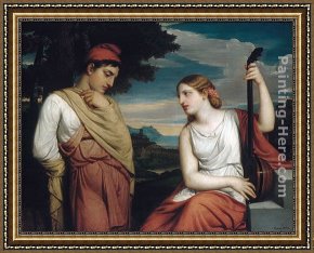 The Denying of Peter Framed Paintings - The Greek Lovers by Henry Peters Gray