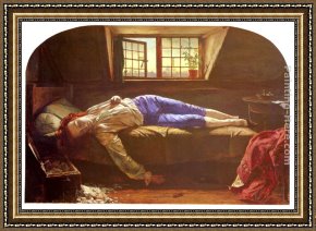 The Death of Demosthenes Framed Paintings - The Death of Chatterton by Henry Wallis