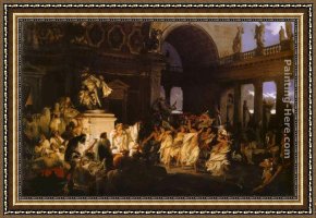 Times Framed Paintings - Roman Orgy in the Time of Caesars by Henryk Hector Siemiradzki