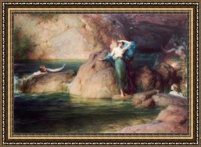 James Framed Paintings - Halcyone by Herbert James Draper