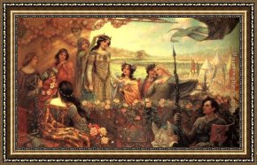 James Framed Paintings - Lancelot and Guinevere by Herbert James Draper