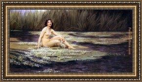James Framed Paintings - The Water Nymph by Herbert James Draper