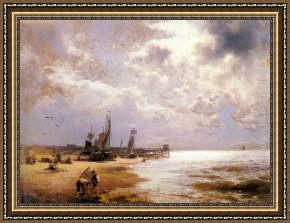 Moonlit Fishing Scene Framed Paintings - Fishing Scenes - Pic 1 by Herman Herzog