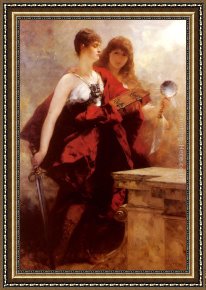 Allegory of Virtue Framed Paintings - Allegory Of Wisdom And Justice by Hermann Kaulbach