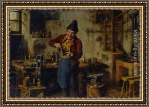 The Lock Framed Paintings - The Lock Maker by Hermann Kern